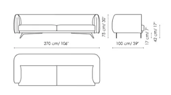Saddle Three Seater Sofa